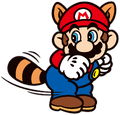 Raccoon Mario attacking (Famicom 40th Anniversary)