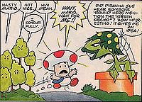 Piranha-Round Sue scene, of the Super Mario comic published by the Nintendo Comics System
