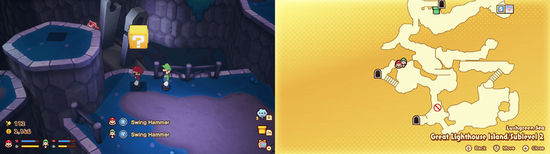 13th ? block in the Lushgreen Sea Great Lighthouse Island from Mario & Luigi: Brothership