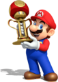 Mario with the Mushroom Cup from Mario Kart 8
