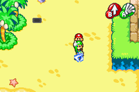 Luigi using the Thunderhand in both versions of Mario & Luigi: Superstar Saga