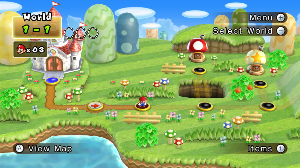 File:NSMBW world 1 overworld.png - Super Mario Wiki, the Mario encyclopedia