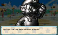 Screenshot of Metal Mario's recruitment screen, from Puzzle & Dragons: Super Mario Bros. Edition.