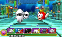 Screenshot of World 4-2, from Puzzle & Dragons: Super Mario Bros. Edition.