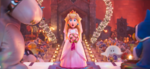 Peach shocked at seeing the prisoners lowered in lava