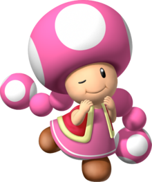 Artwork of Toadette in Mario Party 7 (also used in Mario Party DS, Mario Kart Wii and Mario Super Sluggers)