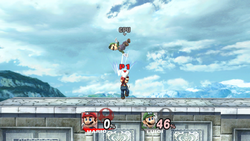Mario and Luigi battle on a custom stage.