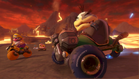 Morton Koopa Jr. racing in Grumble Volcano in Mario Kart 8