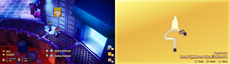 30th block in the Brrning Sea Great Lighthouse Island from Mario & Luigi: Brothership