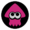 The emblem of the magenta Inkling Girl from Mario Kart 8 Deluxe