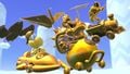 Gold Koopa (Freerunning) gliding in the Gold Blooper with the Gold Swooper