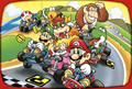The texture of the Super Mario Kart box art seen in the glider