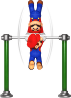 Mario swinging in Mario vs. Donkey Kong on Nintendo Switch.