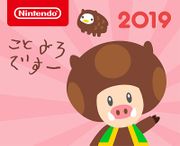 Background image used for Nintendo Co., Ltd.'s LINE account for celebrate New Year in 2019