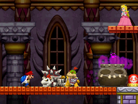 The cauldron for Dry Bowser in New Super Mario Bros.