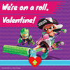 Valentine's Day card featuring Inklings from Splatoon 2