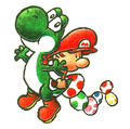 Yoshi and several Yoshi's Eggs