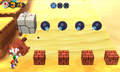 Mario destroys a Big Block in the Safe by a Sandslide mission in Mario & Luigi: Paper Jam.