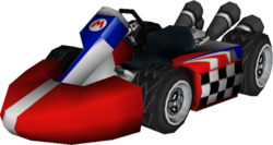 The model for Mario's Standard Kart M from Mario Kart Wii