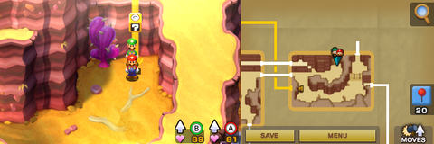 Third block in Teehee Valley of Mario & Luigi: Superstar Saga + Bowser's Minions.