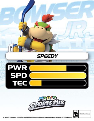 A Mario Sports Mix player card from the official Nintendo of America Twitter account.