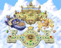 Clockwork Castle board during the daytime in Mario Party 6