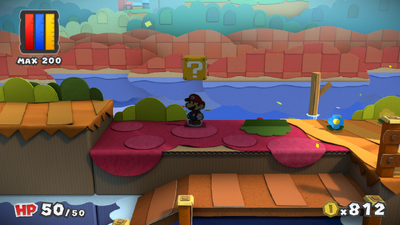 Tenth ? Block in Cherry Lake of Paper Mario: Color Splash.