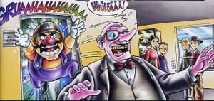 Wario chasing Direktor Schröder in the N-Gang comic "Jagdszenen aus der unteren Oberstufe"