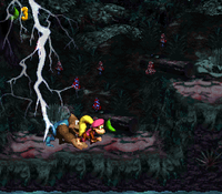 The first Bonus Area of Lightning Lookout in Donkey Kong Country 3: Dixie Kong's Double Trouble!