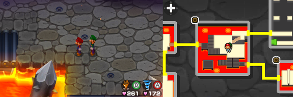 Location of the eighth, ninth, tenth and eleventh beanholes in Bowser's Castle.