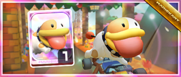 Poochy from the Spotlight Shop in the 2023 Yoshi Tour in Mario Kart Tour