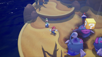 Mario and Luigi explore Dropplet Islet in Mario & Luigi: Brothership.