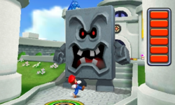 Mario, punching a Thwomp
