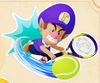 A sticker for the player card in Mario Tennis Fever