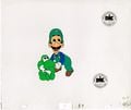Unused cel layer of Luigi. The Baby Yoshi layer cel gets used in the scene but Luigi does not.