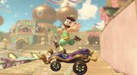 Luigi on Shy Guy Bazaar in Mario Kart World