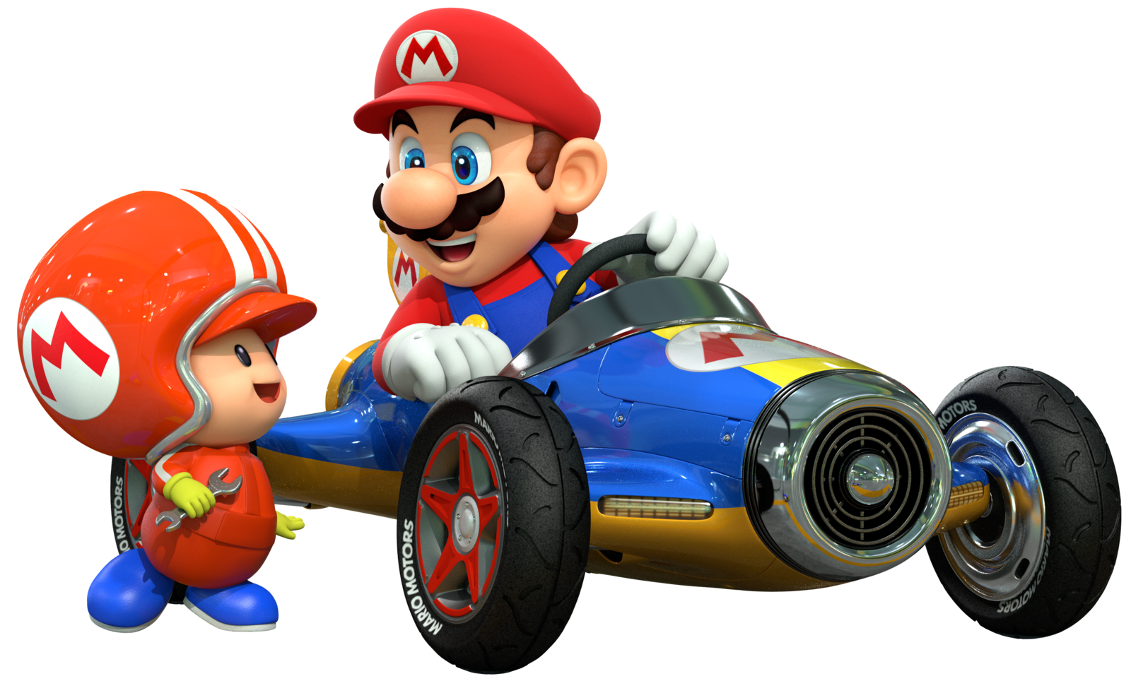 FileMario and Toad Mechanic Artwork Mario Kart 8 (shadowless).png