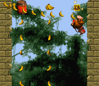 The K in the first Bonus Level of Millstone Mayhem from Donkey Kong Country