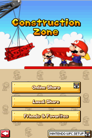 The Share menu in the Construction Zone