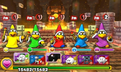 Screenshot of World 8-Bowser's Castle, from Puzzle & Dragons: Super Mario Bros. Edition.