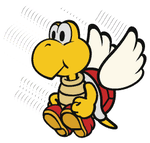 The Koopa Paratroopa 10-Stack sprite from Paper Mario: Color Splash.
