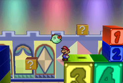 Third and fourth ? Blocks in Shy Guy's Toy Box of Paper Mario.