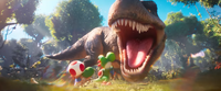 A T. Rex from The Super Mario Galaxy Movie
