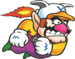 Artwork of Jet Wario, as seen in Wario Land: Super Mario Land 3.