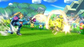 Zero Suit Samus' Plasma Whip in Super Smash Bros. for Wii U.