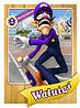 Level 1 Waluigi card from the Mario Super Sluggers card game