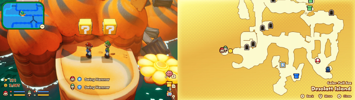 ? blocks 13-14 in Desolatt Island from Mario & Luigi: Brothership