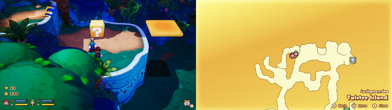 Seventh ? block in Twistee Island from Mario & Luigi: Brothership