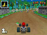 Mario racing through the jungle