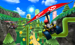 Mario gliding on the course